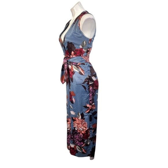 Karlie jumpsuit size 8 blue sleeveless multicolor floral spring party casual - Picture 4 of 7